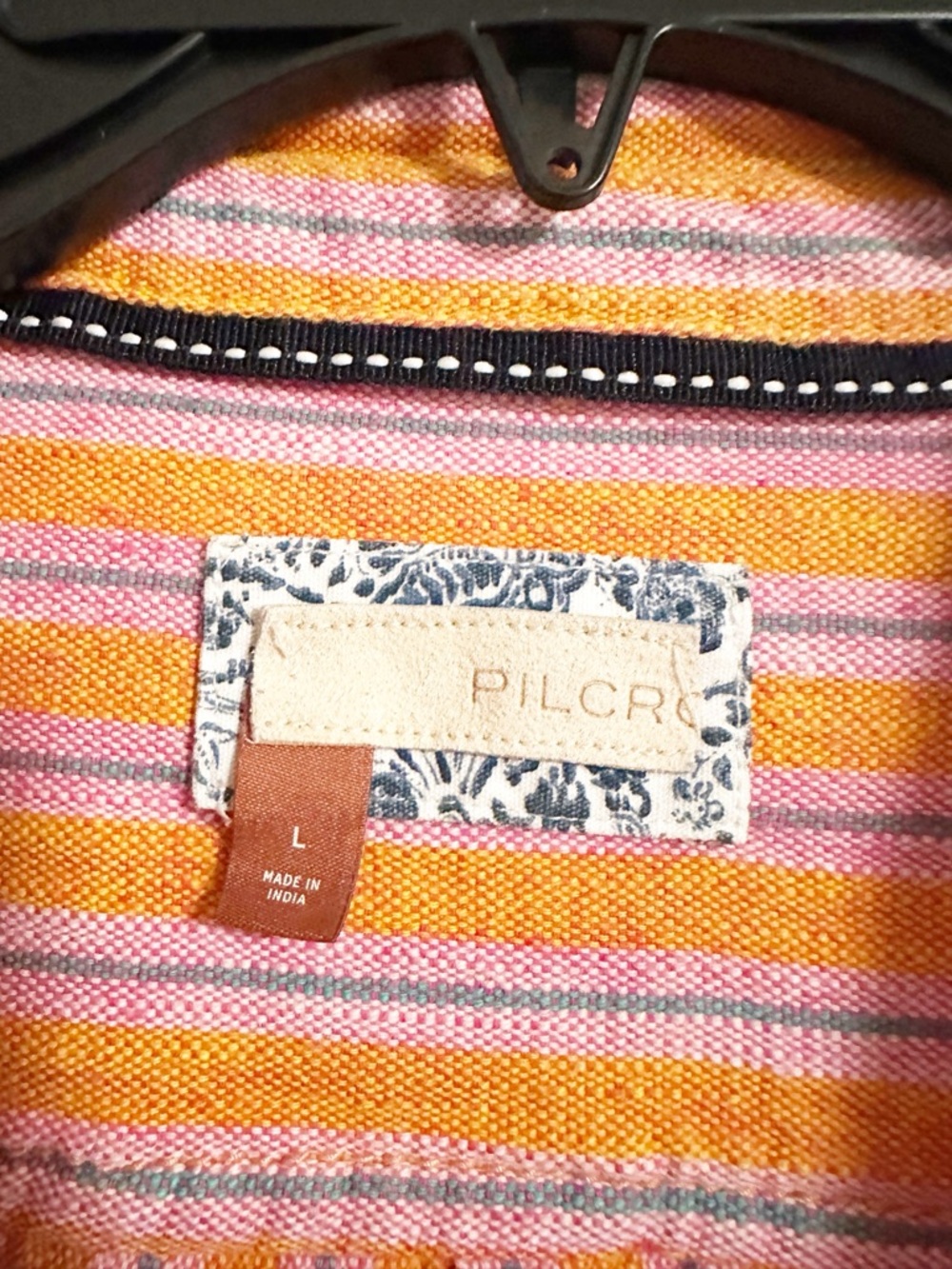Anthropologie Pilcro Oxford Tunic Striped Long Sleeve Button Down Shirt - Size L - Picture 2 of 7